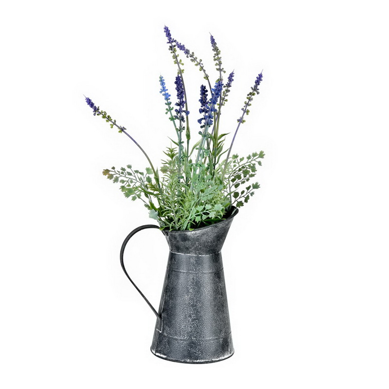 Vickerman 604717 17.5" Lavender In Galvanized Pot (FJ190117) Home
