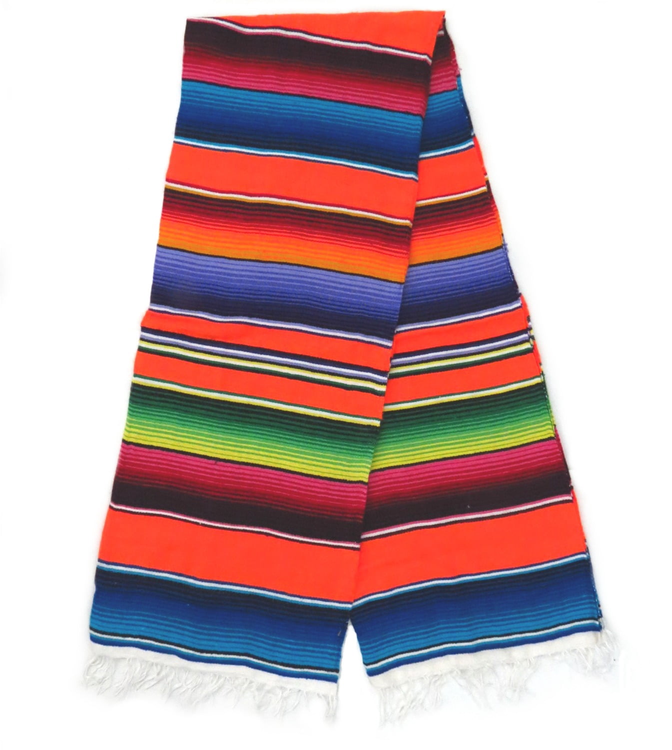 Mexican Serape Sarape Blanket XL 84" x 55"  Orange