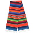 thumbnail image 3 of Mexican Serape Sarape Blanket XL 84" x 55"  Orange, 3 of 3