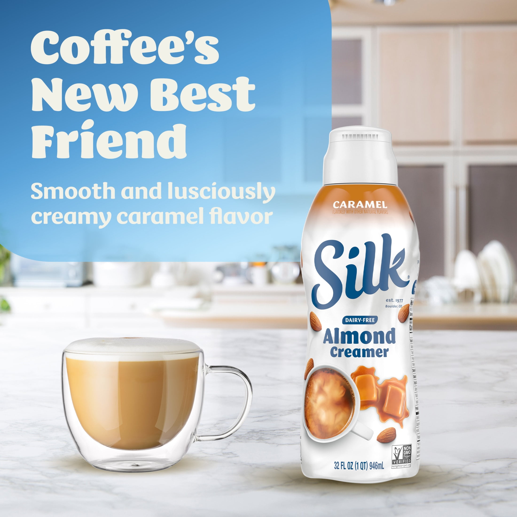 Silk Dairy Free, Gluten Free, Caramel Almond Creamer, 32 fl oz Carton