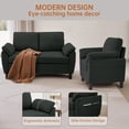 thumbnail image 4 of Pingliang Home 2 Pieces Furniture Set, 57" Loveseat and 35" Accent Chair, 1-Seater Single Armchair and 2-Seater Small Sofa Couch with Side Pockets for Dorm,Living Room,Apartment,Office,Studio, 4 of 7