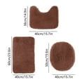 thumbnail image 2 of Bathroom Toilet Three Piece Set With System Attributes, U-Shaped 38 * 40+Lid 40 * 50+40 * 60Cm Size Brown Toilet Mat - 3Pc Toilet Seat Cushion, Plush, 2 of 3