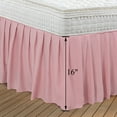 REGALWOVEN Brushed Microfiber Bed Skirt, Elastic Dust Ruffle, Pink Twin