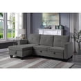 thumbnail image 4 of Lilola Home Nova Velvet Reversible Sleeper Sectional with Storage in Dark Gray, 4 of 6