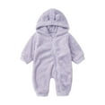 thumbnail image 6 of CSChome Newborn Baby Girl Romper Infants Long Sleeve Jumpsuit Winter Flannel Bodysuit Hoodie Playsuit for 3-36 Months, 6 of 9