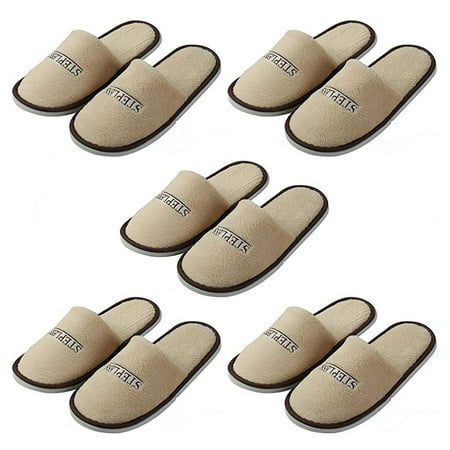 

Bathroom Organizer 5 Pairs Of Plush Slippers Disposable Closed Slippers Hotel Disposable Slippers
