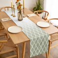 thumbnail image 3 of Sage Green Ombre Stripe Table Runner - 72 Inch Long, Kitchen Dining Table Runner Dresser Scarves, Modern Abstract Gradient Striped Farmhouse Decor for Coffee Tables Wedding Party Banquet, 3 of 8