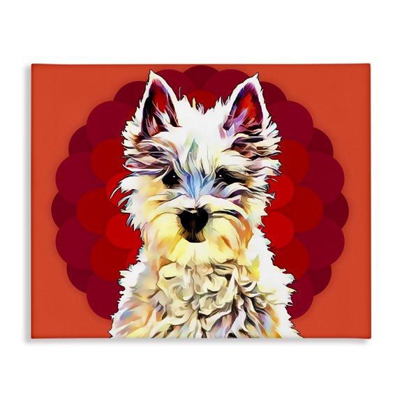 Stupell Industries Modern Westie Dog Red Pop Art Canvas Art, 20 x 16, by Kim Curinga