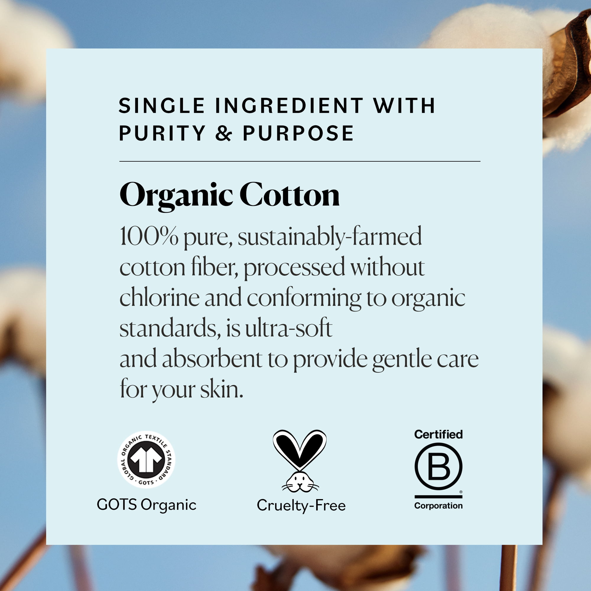 (2 pack) Sky Organics Pure and Organic Cotton Swabs for Sensitive Skin, 375 Count