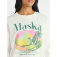 thumbnail image 4 of Time and Tru Women's Alaska Eagle Graphic Sweatshirt with Long Sleeves, Sizes XS-XXXL, 4 of 5