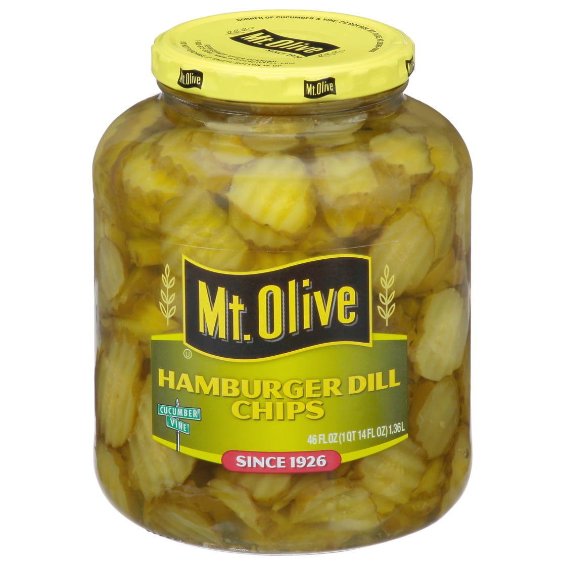 Mt. Olive Hamburger Dill Chips Pickles - 46 fl oz jar