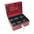 thumbnail image 1 of Mini Boîte à Argent en Métal avec Serrure à Clé, Boîte de Sécurité avec Plateau à Argent, Boîte à Argent Portable pour le Stockage de Liquide, Boîte à Argent à 6 Compartiments pour Objets de Valeur, 1 of 8