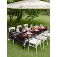 thumbnail image 3 of Outdoor Tablecloth with Umbrella Hole and Zipper, Merry Christmas Rectangle Table Cloth 60x120 Inch Waterproof Tablecloth, Xmas Tree Truck Balls Gifts Brown Wood Picnic Table Cover for Patio Camping, 3 of 7