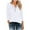 #055-White, variant on Craaazy Womens Shirts V-neck 3/4 Sleeve Womens Tops Button Tunic Blouse Gifts for Women