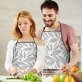 thumbnail image 5 of Light Grey Leaf Like Pattern Apron-Garden Aprons for Women with Pockets-Cotton Linen Waterproof Kitchen Cooking Gardening Aprons Adjustable for Kitchen,Cooking,BBQ and Salon 33x27 Inch, 5 of 7