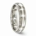 thumbnail image 4 of Two-Tone Titanium Silver Ring Band Wedding Silver Tone Sterling Standard, 4 of 6