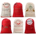 thumbnail image 2 of Christmas Bag Santa Sack Canvas Bag For Gifts Santa Sack Special Delivery Extra Large Size 27.5"x19.5" (6 Random), 2 of 10