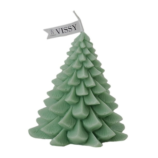 Vela perfumada con forma de árbol de Navidad sexy, adorno de vela con forma de árbol 3D, estatua artesanal Verde claro