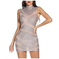 thumbnail image 2 of Lolmot Cocktail Evening Dresses for Women Round Neck Sleeveless Sequin Mini Dress Club Party Homecoming Prom Dress, 2 of 5