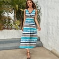 thumbnail image 3 of Stripes Grey Gradient Abstract Geometric Dress Fashion Boho Beach Long Dresses Female Party Printed Maxi Dress, 3 of 9