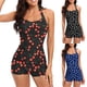 thumbnail image 4 of ¡Rebaja! Traje de baño de una pieza Prolriy para mujer, con pantalones cortos, estilo retro, estilo halter, talla S, color negro., 4 of 8