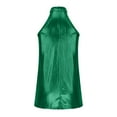 thumbnail image 4 of Summer Saving Wycnly Womens Tank Tops Party Club Sexy off Shoulder Sequin Pleated Swing Vest Tops Summer Fashion Solid Halter Sleeveless Shirts Blouse Green s, 4 of 6