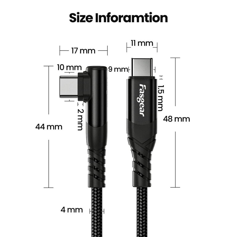 Cable cargador USB tipo C a USB tipo C 2.0 3.3FT