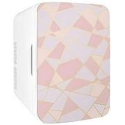 Cooluli Infinity Fractal Pink 10 Liter Compact Portable Cooler Warmer Mini Fridge for Bedroom, Office, Dorm, Car - Great for Skincare & Cosmetics (110-240V/12V)