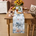 thumbnail image 2 of Octopus Coastal Table Runner 70 Inches, Summer Beach Coral Starfish Blue Ombre Bed Runner Dresser Scarves Tabletop for Indoor Outdoor Parties/Ceremony/Banquet, 13" x 70", 2 of 9