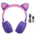 thumbnail image 1 of Oreja De Gato Bluetooth 5.0 Auriculares LED Cancelación De Ruido Jóvenes Niños Lindos Auriculares Soporte Tarjeta De MemoriaPúrpura, 1 of 5