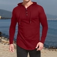 thumbnail image 5 of QUINDOS Button Sweatshirts for Men Cotton Solid Color Button Mens Hoodies Quarter Zip Long Sleeve Casual Tunic Cotton Pullover Tops, 5 of 9