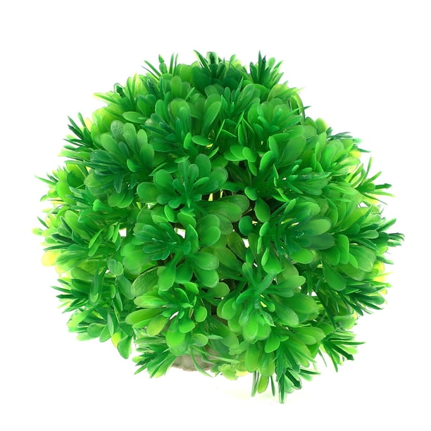 Unique Bargains 1 Pc Fish Tank Plants Decorations Artificial Aquarium Grass Ball Green 4.53x5.12