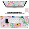thumbnail image 2 of Floral Desk Mat, Extra Large Mouse Pad Gaming, XXL Computer Mousepad with Non Slip Base, Desk Pad Large, Keyboard Matt for Office Decor, Desktop, Girls, Women, Pink Colorful Peony Flower, 2 of 6
