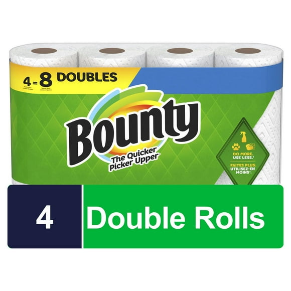 Essuie-tout Bounty Sur mesure, 4 rouleaux doubles, blanc par rouleau