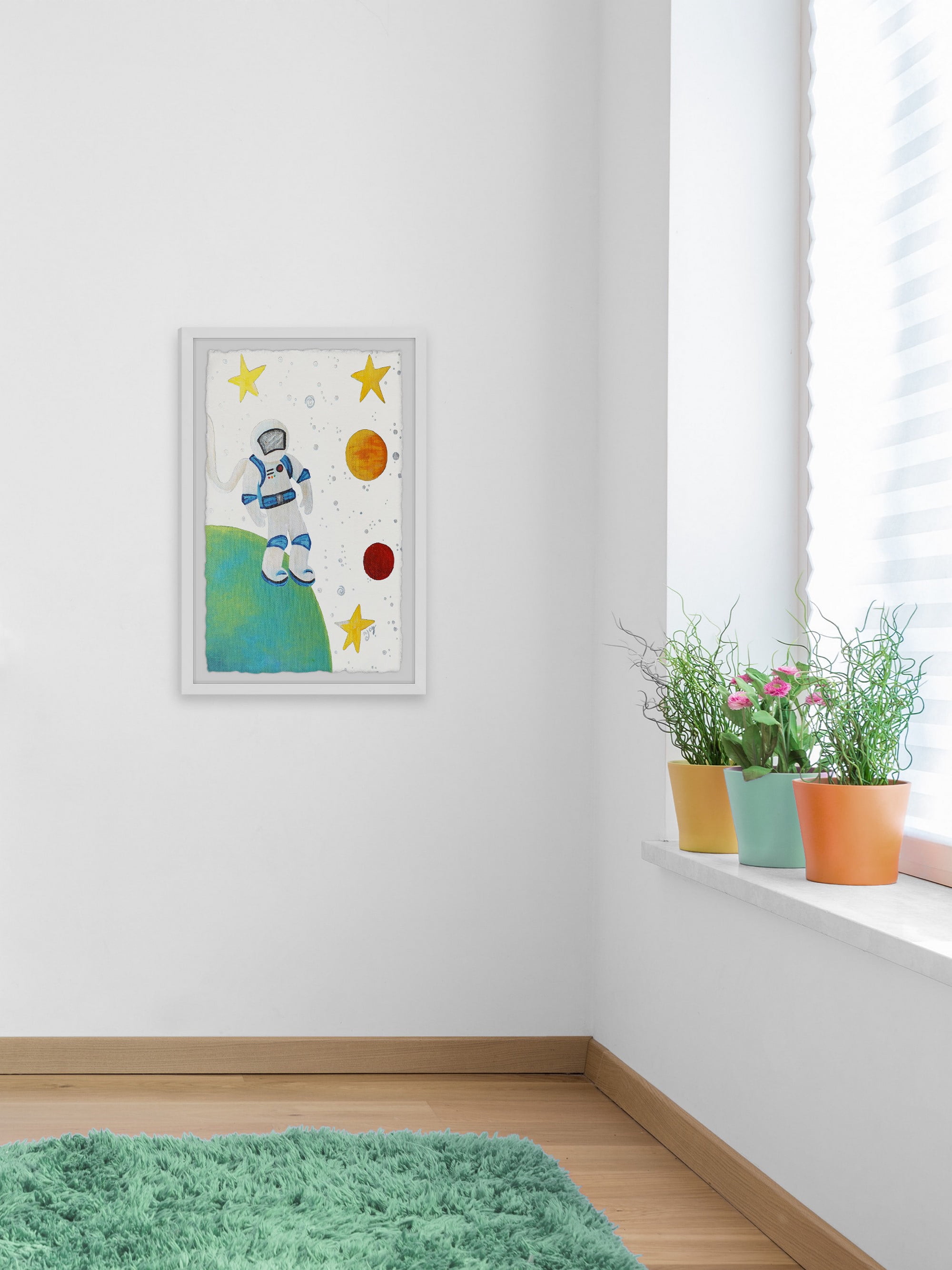 Marmont Hill Astronaut Escapade By Nicola Joyner Framed Wall Art, 30.00" x 1.50"