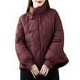 thumbnail image 6 of Plus Size Winter Coat for Women Casual Colored Long-Sleeved Hooded Jacket Hooded Puffer Jacket(Red M), 6 of 9