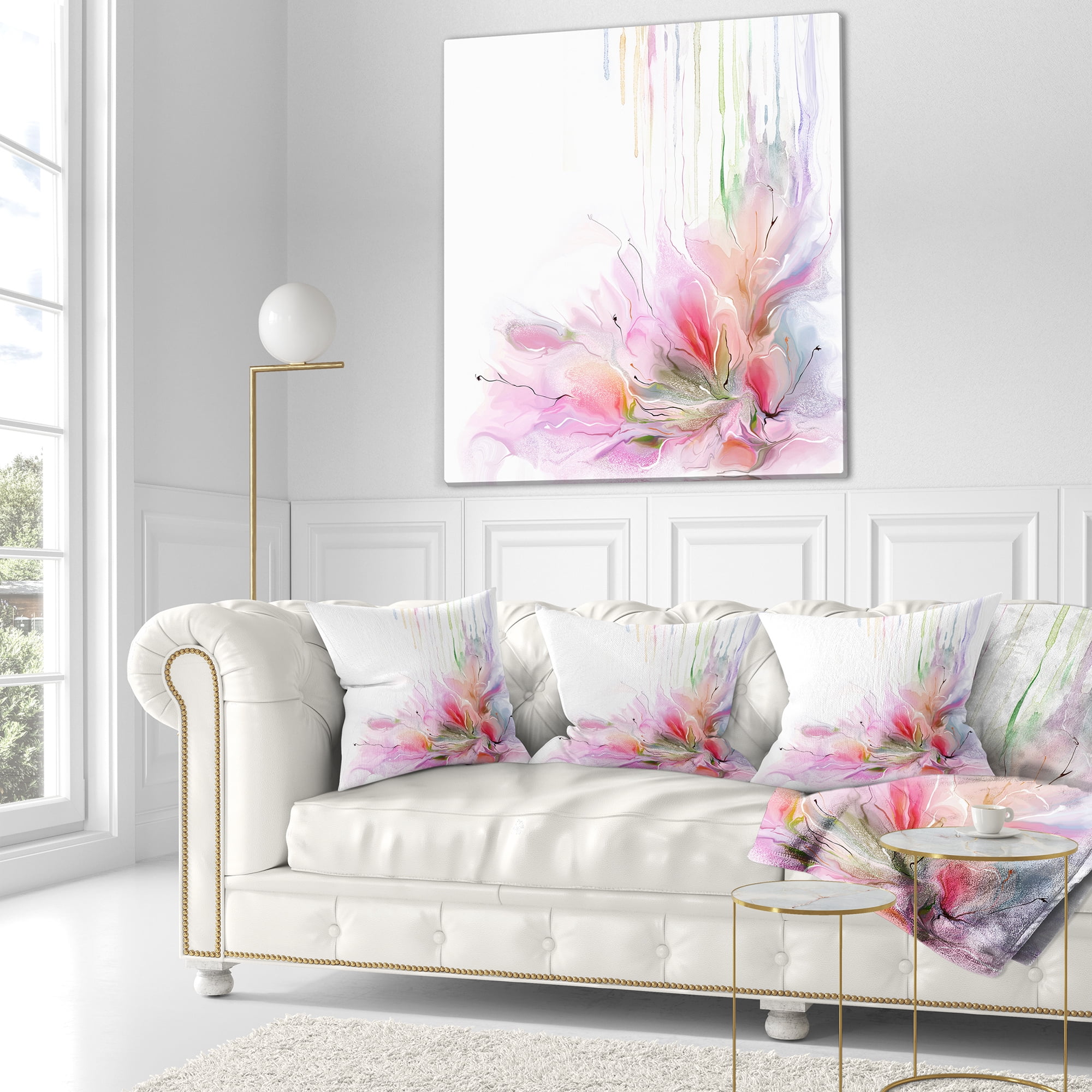 Designart Floral Composition - Floral Throw Pillow - 18x18