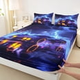 thumbnail image 3 of Feelyou Extreme Racing Car Twin Sheet Sets, Modern Speed Sports Twin Fitted Sheet, Teens Boys Girls Kids Flat Sheet, Breathable Home Decor, 3-Piece, 3 of 7