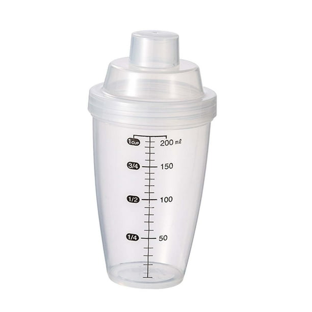 Botella coctelera de proteínas, vaso mezclador de 200ml, botella mezcladora multifuncional fácil de limpiar, transparente para café, deportes, gimnasi