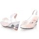 thumbnail image 1 of Studded Flower Design Transparent Sandals Peep Toe Heels Sandals Wedding Party Shoes For Women New, 1 of 3