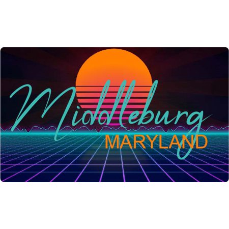 

Middleburg Maryland 4 X 2.25-Inch Fridge Magnet Retro Neon Design