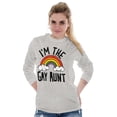 thumbnail image 3 of Cute Rainbow Proud LGBTQ Gay Auntie Women's Long Sleeve T Shirt Brisco Brands M, 3 of 6