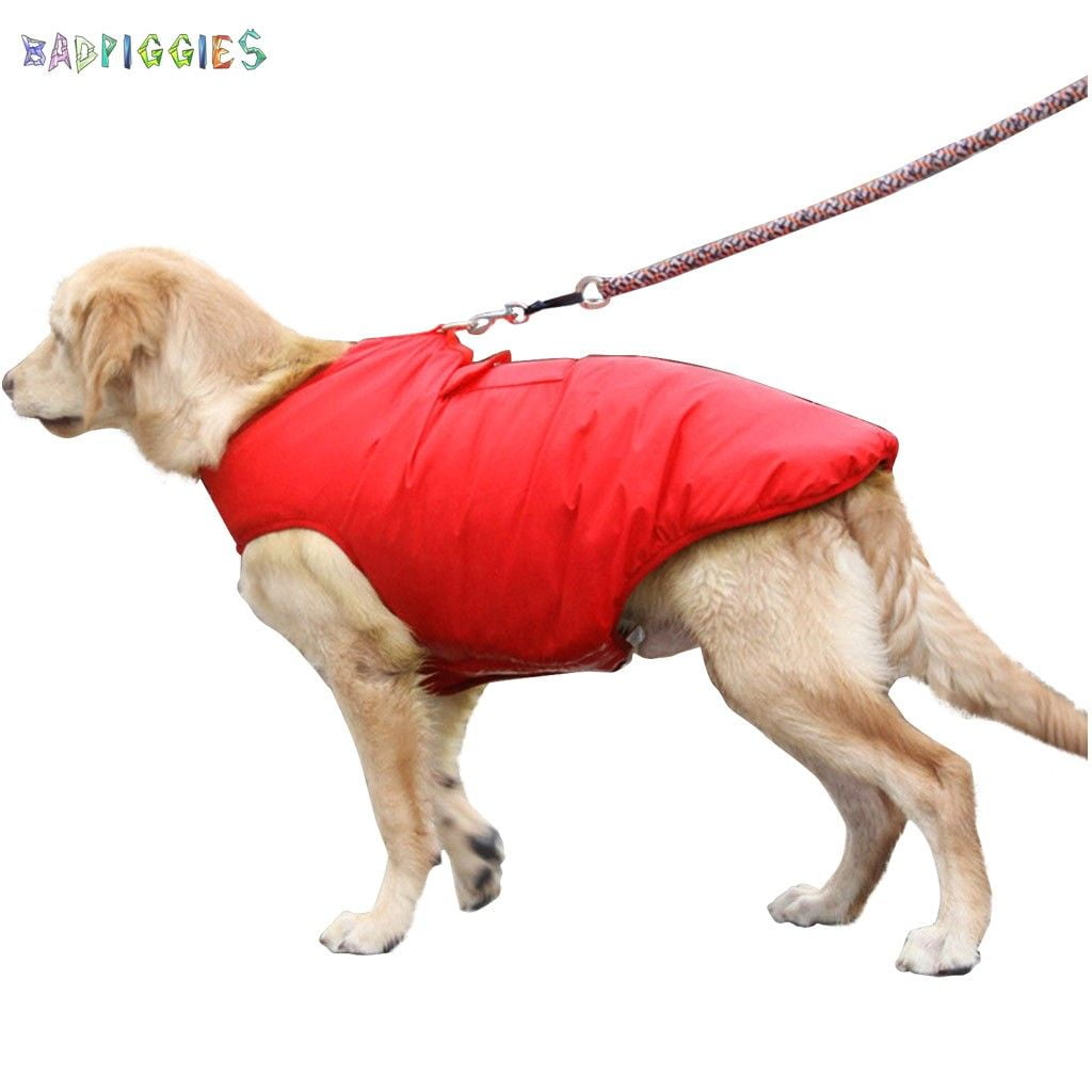 BadPiggies Double Sides Dog Vest Coat Winter Waterproof Pet Jacket for Small Medium Large Dogs (XL, Red)