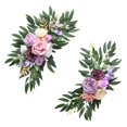 thumbnail image 4 of Juego de 2 guirnaldas de flores artificiales para decoración del hogar, hojas verdes colgantes, arco de boda Violeta, 4 of 9