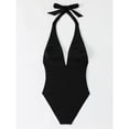 thumbnail image 4 of Warop Women's One-Piece Swimsuit, Backless with Metallic Star Accents and Wave Pattern, for Beach, Pool and Vacation, 4 of 6