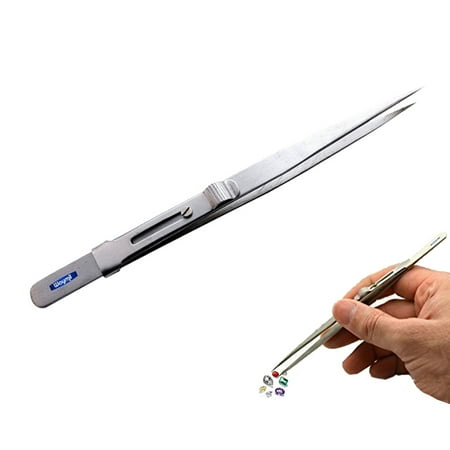 Locking Tweezers - Diamond Tweezers W/ Slide Lock Gem & Stone Tweezer Jewelry Gemologist Hand Tool