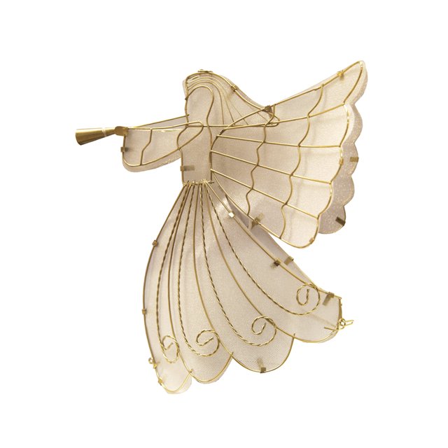 Brite Star 11" LED Lighted Gold Shimmer Angel Christmas Tree Topper - Warm Clear Lights