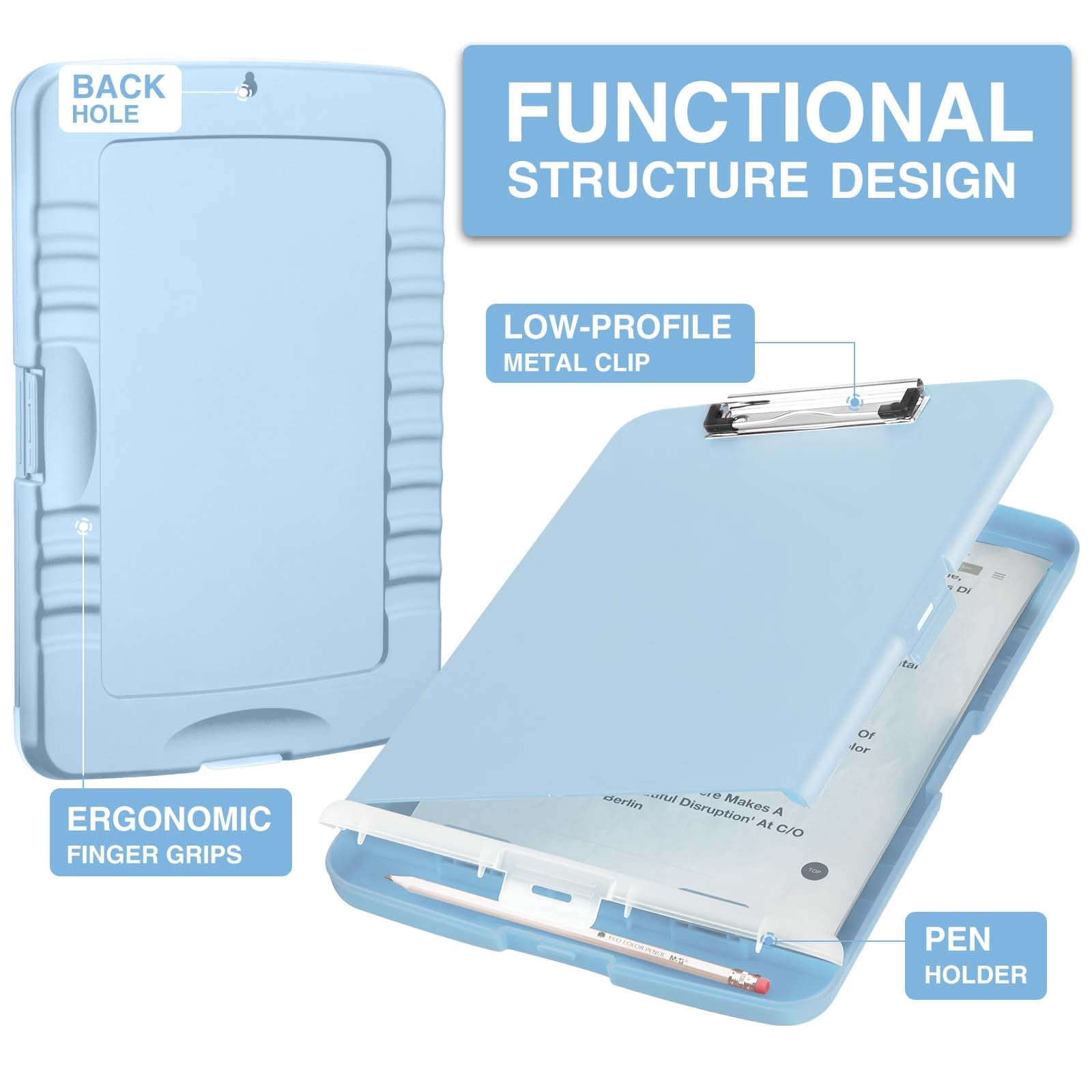 Clipboards With Storage  High Capacity Clip Boards 8.5x11 Heavy Duty Clipboard Folder Plastic Pen Holder For Women Teachers Work School & Office Supplies