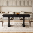 thumbnail image 1 of 71-Inch Dining Table for 6-8 People,Wooden Kitchen Table with 2 Drawers,Rectangular Farmhouse Dinner Table with Double Pedestal for Kitchen Living Room, 1 of 8