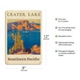 thumbnail image 2 of Crater Lake Oregon - Southern Pacific Railroad - Vintage Railroad Travel Poster by Maurice Logan c.1920s - 8 x 12 inch Vintage Wood Art Sign, 2 of 4